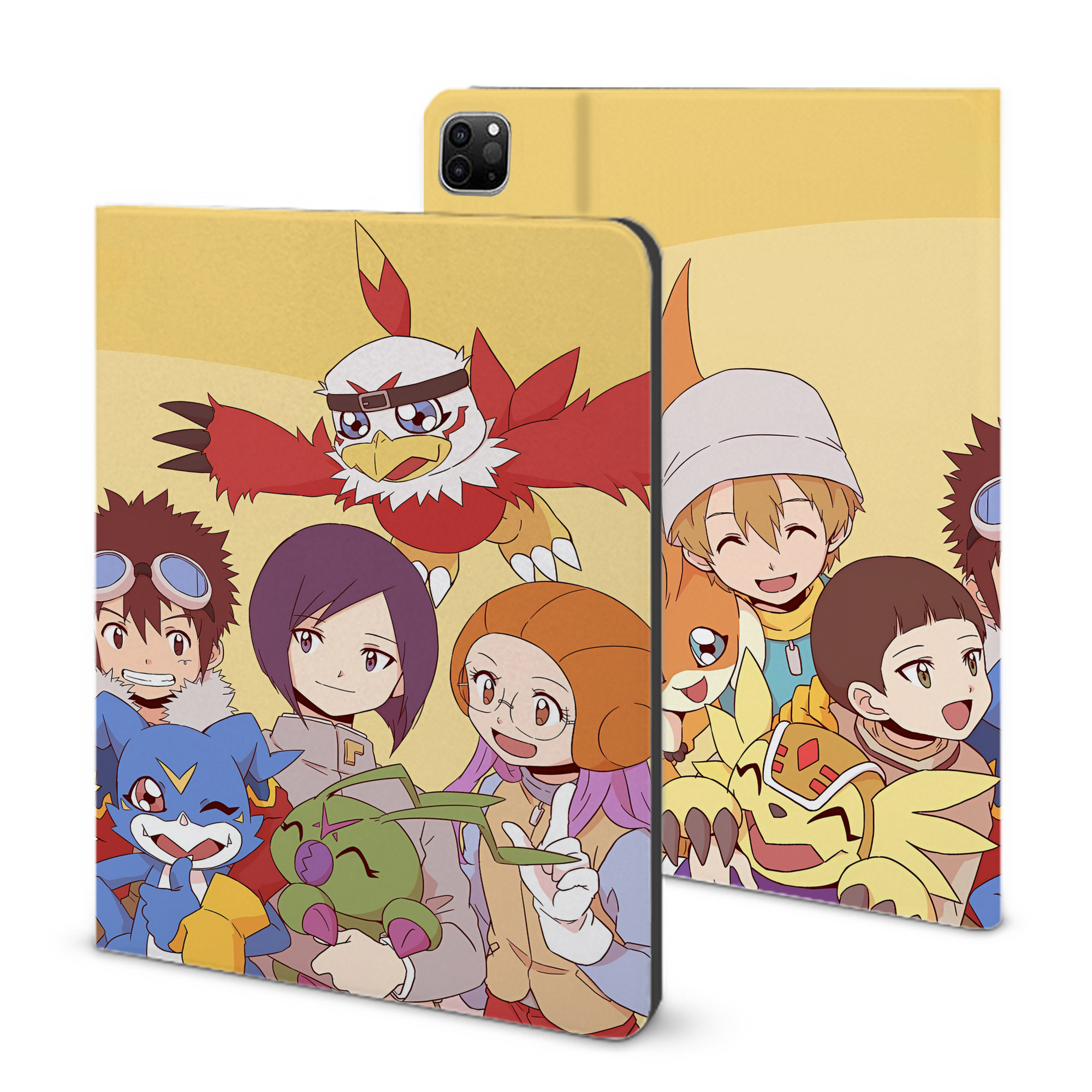 （画像用） Digimon デジタルモンスター/デジモン IPad ケース ブック型 PUレザー TPU 耐衝撃 軽量 薄型 ペン収納なし 全面保護 IPad 各モデル対応